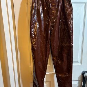 Women pleather  Brown Pants